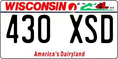 WI license plate 430XSD