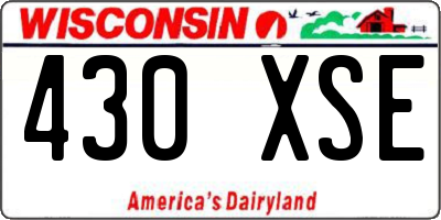 WI license plate 430XSE
