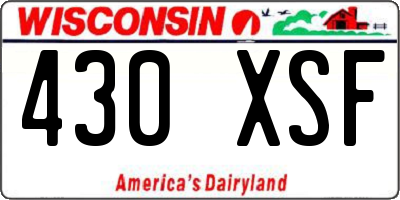 WI license plate 430XSF