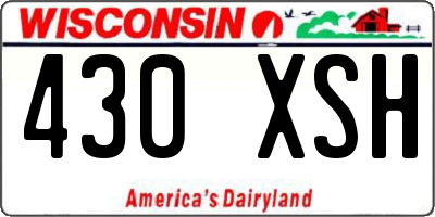 WI license plate 430XSH