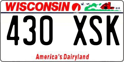 WI license plate 430XSK