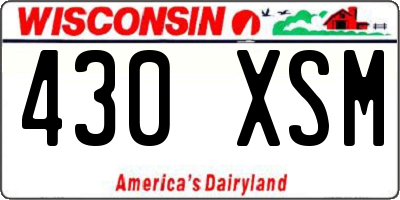 WI license plate 430XSM