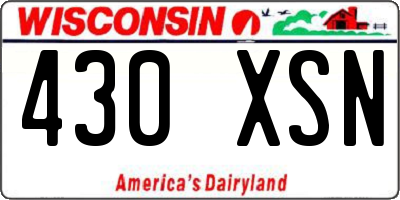 WI license plate 430XSN