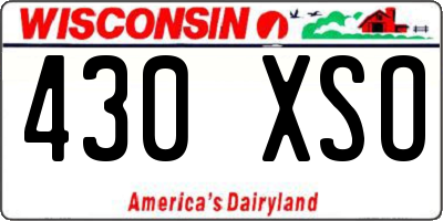 WI license plate 430XSO