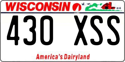 WI license plate 430XSS