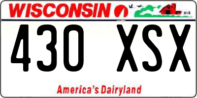 WI license plate 430XSX