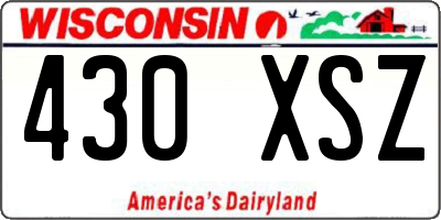 WI license plate 430XSZ