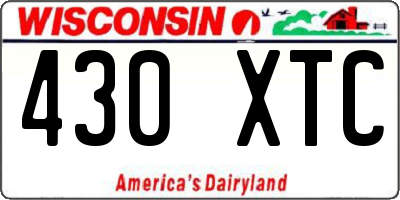 WI license plate 430XTC