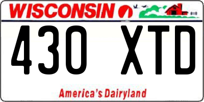 WI license plate 430XTD