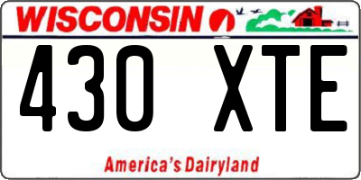WI license plate 430XTE