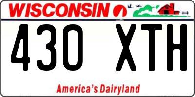 WI license plate 430XTH