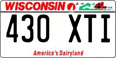 WI license plate 430XTI