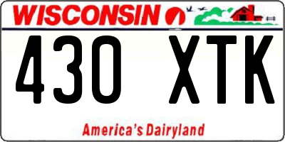 WI license plate 430XTK