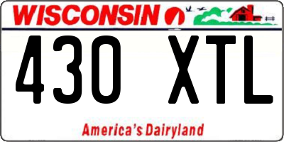 WI license plate 430XTL