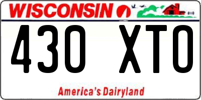 WI license plate 430XTO