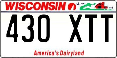 WI license plate 430XTT