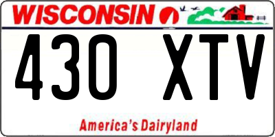 WI license plate 430XTV