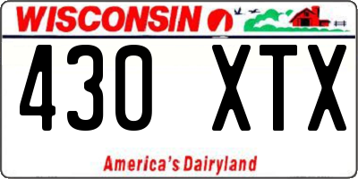 WI license plate 430XTX