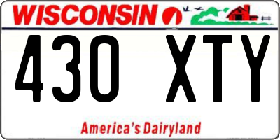 WI license plate 430XTY