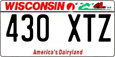WI license plate 430XTZ