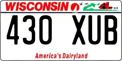 WI license plate 430XUB