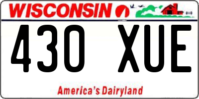WI license plate 430XUE