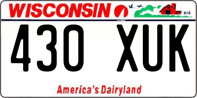 WI license plate 430XUK
