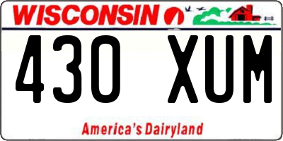 WI license plate 430XUM
