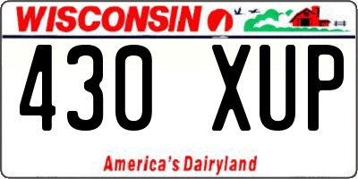 WI license plate 430XUP