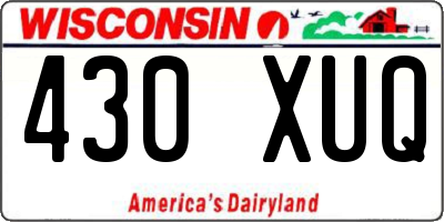 WI license plate 430XUQ
