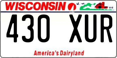 WI license plate 430XUR