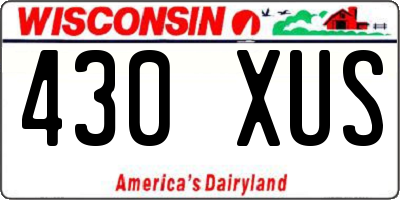 WI license plate 430XUS