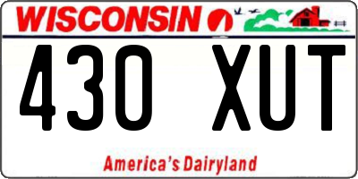 WI license plate 430XUT