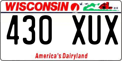 WI license plate 430XUX