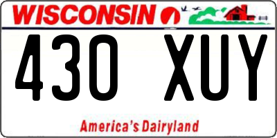 WI license plate 430XUY