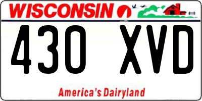 WI license plate 430XVD