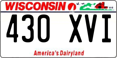 WI license plate 430XVI