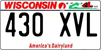 WI license plate 430XVL