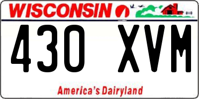 WI license plate 430XVM