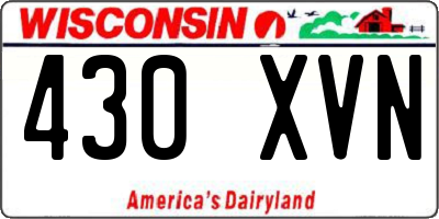 WI license plate 430XVN
