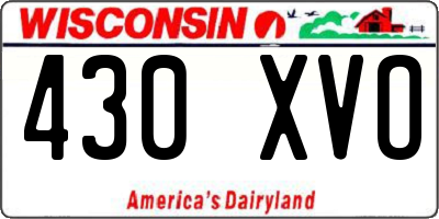 WI license plate 430XVO