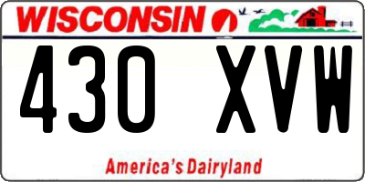 WI license plate 430XVW
