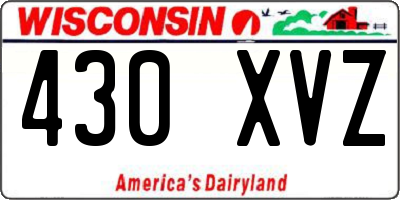 WI license plate 430XVZ