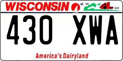 WI license plate 430XWA