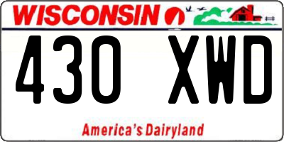 WI license plate 430XWD