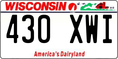 WI license plate 430XWI