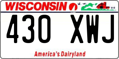 WI license plate 430XWJ