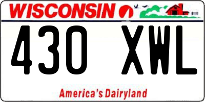 WI license plate 430XWL