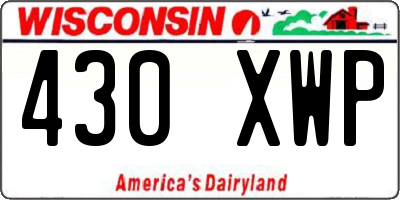 WI license plate 430XWP