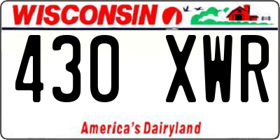 WI license plate 430XWR